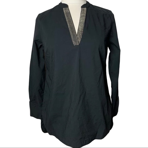 Soft Surroundings Tops - Soft Surroundings Black V-neck embellished blouse
